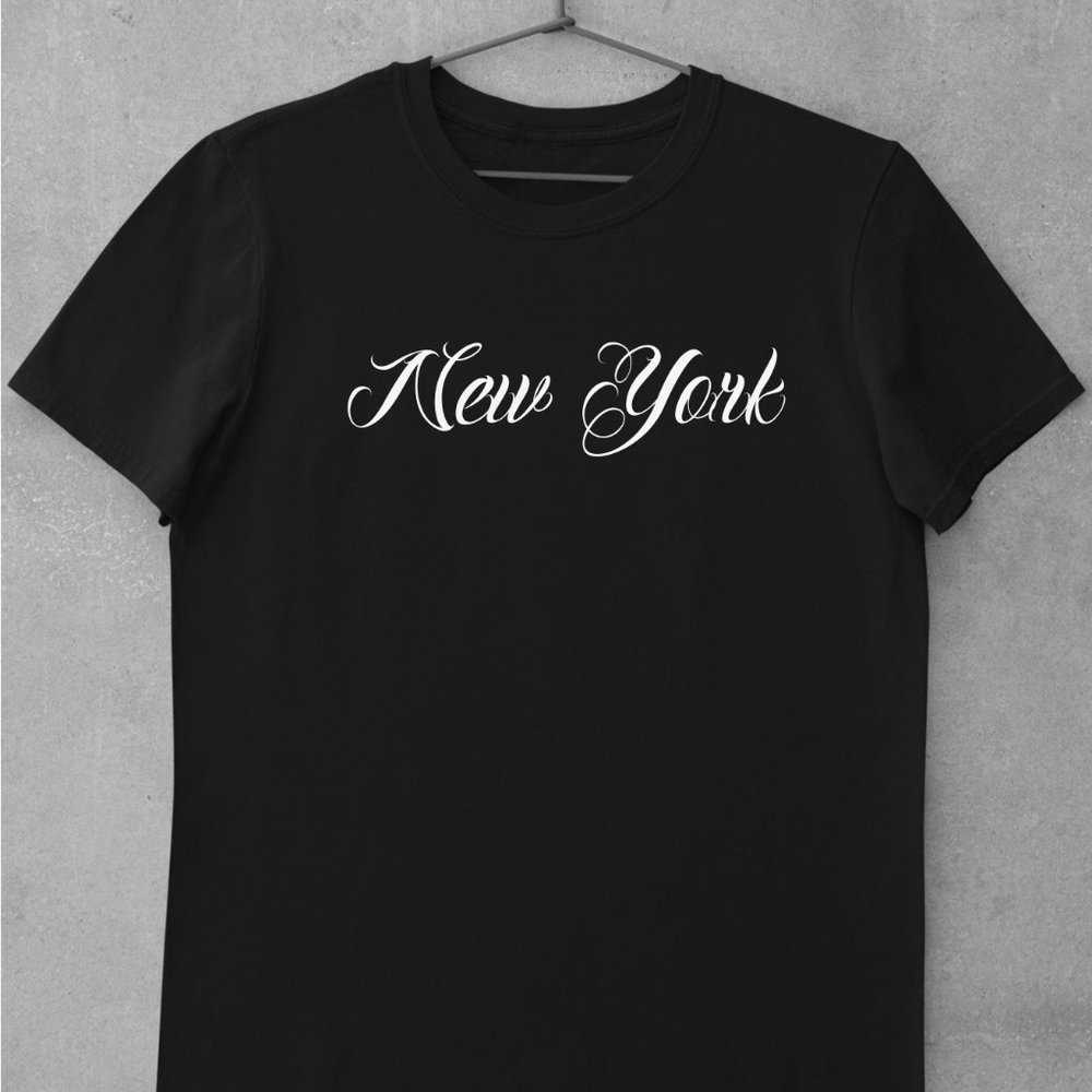 New York Old School Tattoo Script Shirt, 90's hip hop, OG , NY, New York